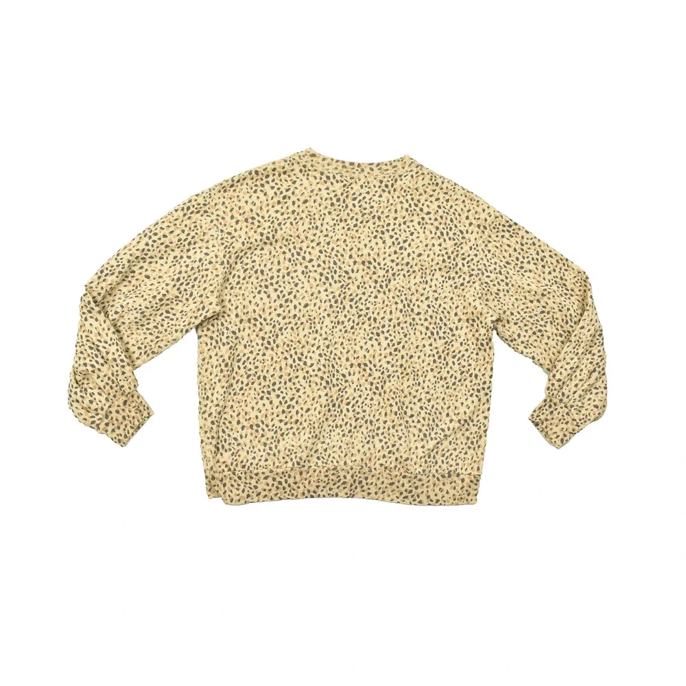 Abercrombie & Fitch Soft A&F Collection Leopard Print Fleece Crewneck Sweatshirt - Picture 2 of 8